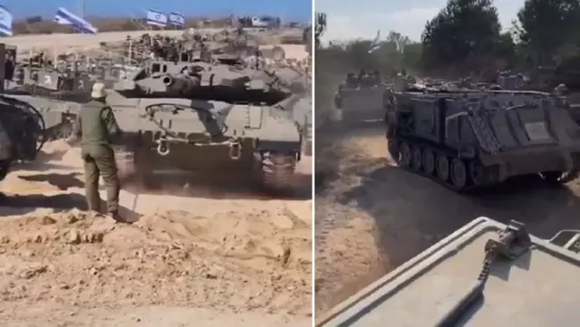 The Israeli army has deployed a large number of tanks and armored vehicles to the Lebanese border.