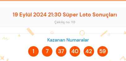 Süper Loto sonuçları açıklandı! 19 Eylül Süper Loto kazanan numaralar neler? Süper Loto sonuçlarına ne zaman, nereden bakılır?