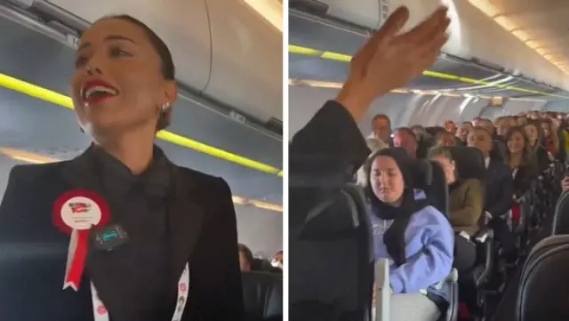 The plane was delayed, and the flight attendant sang a folk song to comfort the passengers.