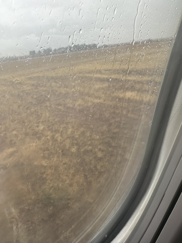 The plane operating the Ankara - Hakkari flight skidded off the runway and got stuck in the mud