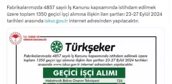 Türkşeker 1350 Geçici İşçi Alacağını Duyurdu