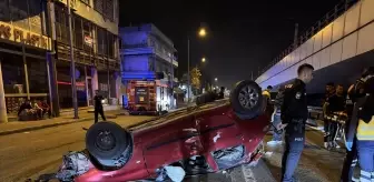 Bursa'da Ehliyetsiz Sürücüyle Takla Atan Araçta 4 Yaralı