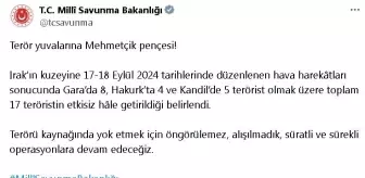 Irak'ın Kuzeyinde 17 Terörist Etkisiz Hale Getirildi