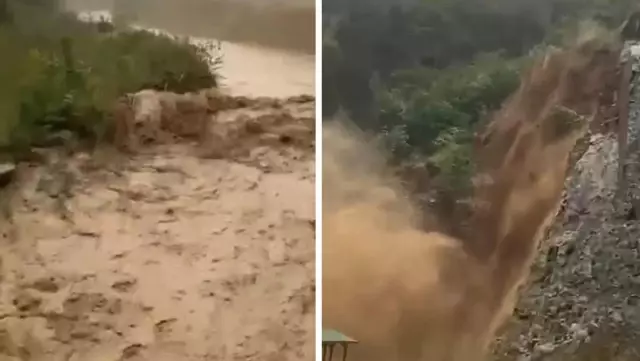 The footage from Trabzon is horrifying! The moment the stream overflowed was captured like this.