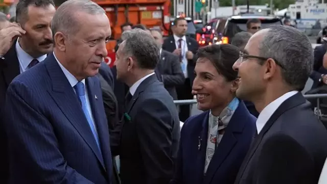 President Erdoğan is in New York! Hafize Gaye Erkan was among those who welcomed him.