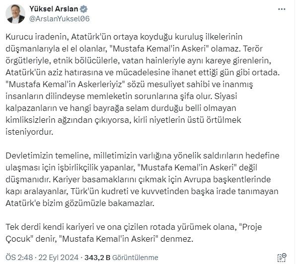 A warning from Mansur Yavaş to Yüksel Arslan, who attacked Özel: Delete this statement