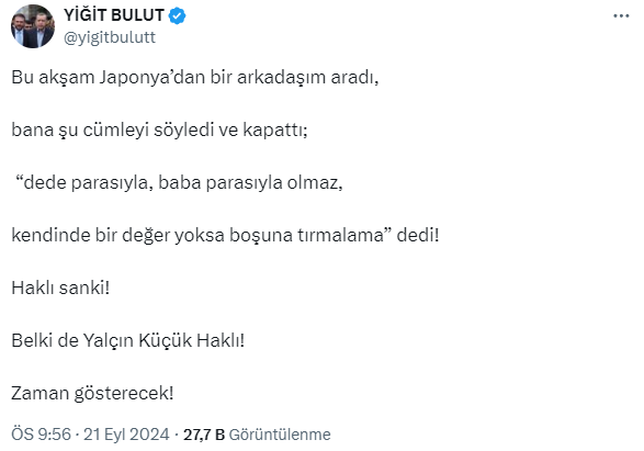 Yiğit Bulut targeted Ali Koç without naming him: It won't work with grandfather's money or father's money