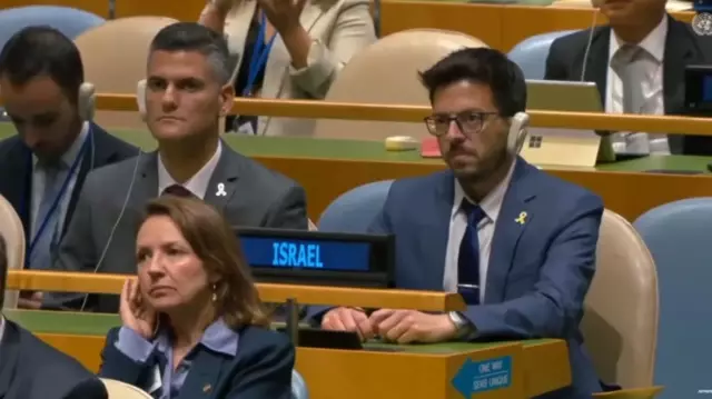 The Israeli representatives at the UN listened to Erdoğan like this.