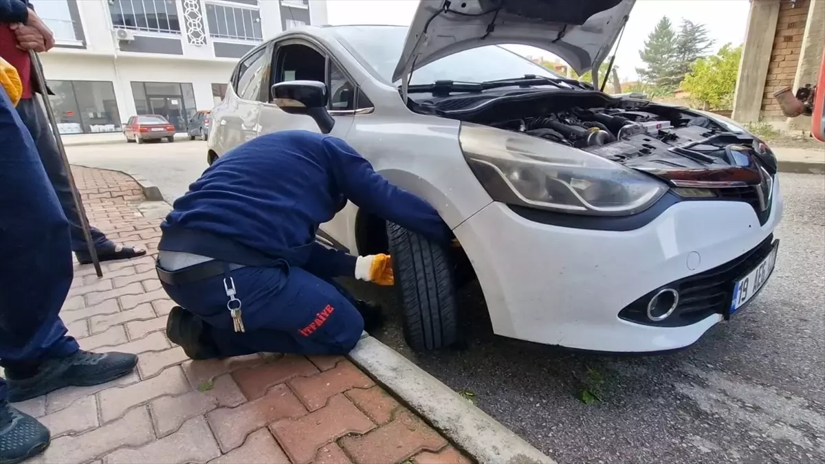 Otomobil Motorunda Sıkışan 2 Kedi Yavrusunu Sürücü Kurtardı