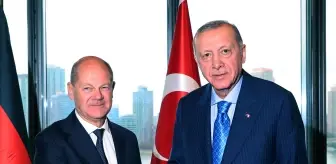 Cumhurbaşkanı Erdoğan, BM Genel Kurulu için New York'ta Olaf Scholz ile Görüştü