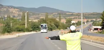 Gümüşhacıköy'de Otobüs Denetimi Yapıldı