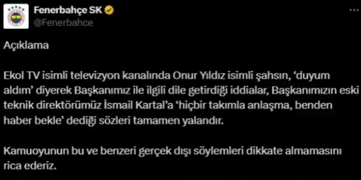 İsmail Kartal Fenerbahçe'ye dönecek mi?