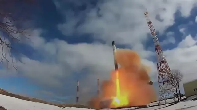 Russia's missile known as 'Invincible', Satan II, exploded in the air.