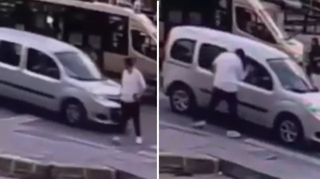 The rowdy behavior in Istanbul never ends! He stabbed the driver who didn't give way to him.