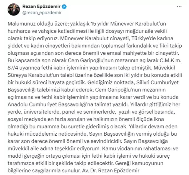 Cem Garipoğlu'nun mezarı açılacak mı? Cem Garipoğlu'nun mezarı nerede?