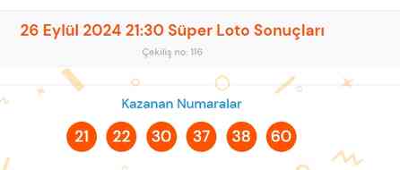 Süper Loto sonuçları açıklandı! 26 Eylül Süper Loto kazanan numaralar neler? Süper Loto sonuçlarına ne zaman, nereden bakılır?