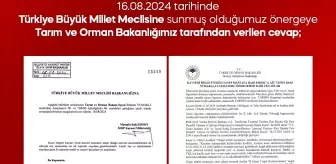 MHP Milletvekili Baki Ersoy'dan Tarım ve Orman Bakanlığı'na Önerge