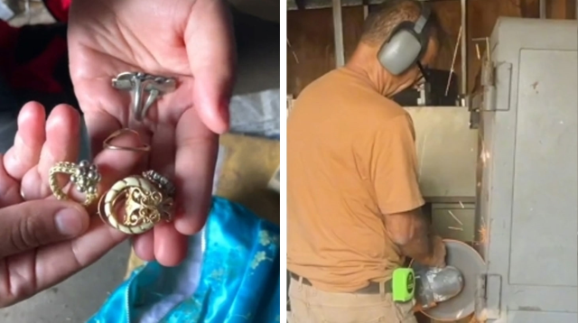 She had to call the police due to the items found inside the safe she bought at an auction