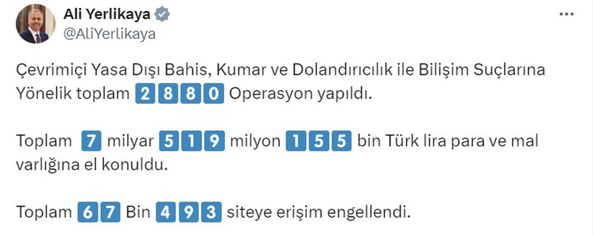 Bilişim Suçlarına Yönelik 2.880 Operasyon: 7 Milyar Lira Elde Edildi