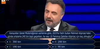 2023'te Fatih Sultan Mehmet Köprüsü'nden günde ortalama 240 bin taşıt geçerken, bu sayı 15 Temmuz Şehitler Köprüsü için kaç olmuştur?