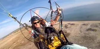 5 Yaşındaki Eren, Paramotorla Uçarken Uykuya Dalıyor