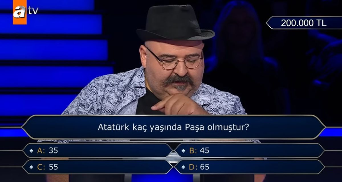 Atatürk kaç yaşında Paşa olmuştur? Kim Milyoner Olmak İster yeni bölüm soru ve cevapları!