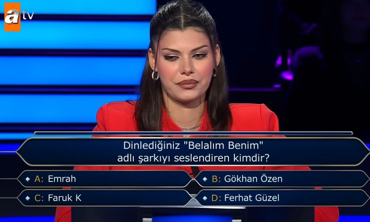 Dinlediğiniz 'Belalım Benim' adlı şarkıyı seslendiren kimdir? Kim Milyoner Olmak İster yeni bölüm soru ve cevapları!