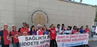 Dicle Üniversitesi Hastanesi'nde Sağlık Çalışanlarına Saldırı Protesto Edildi