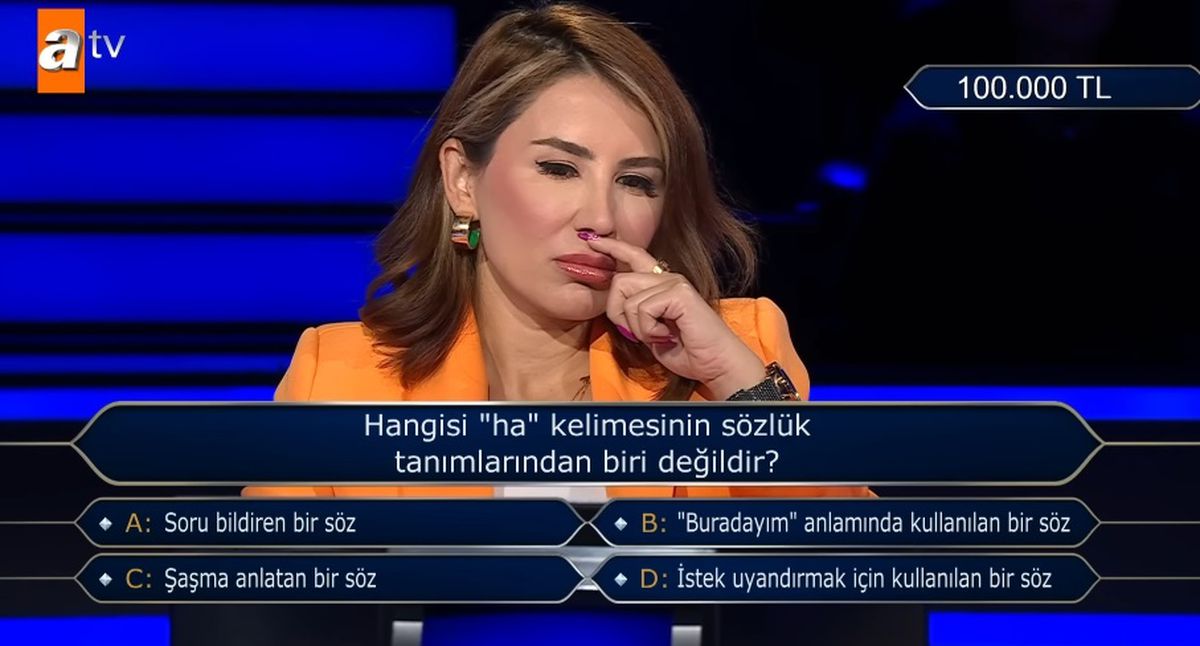 Hangisi 'ha' kelimesinin sözlük tanımlarından biri değildir? Kim Milyoner Olmak İster yeni bölüm soru ve cevapları!