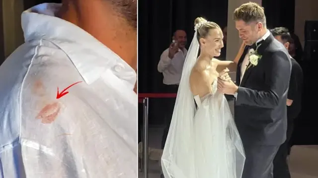 The stain on the shirt of the famous person made a mark at the wedding of Mert Öcal and Sude Burcu.