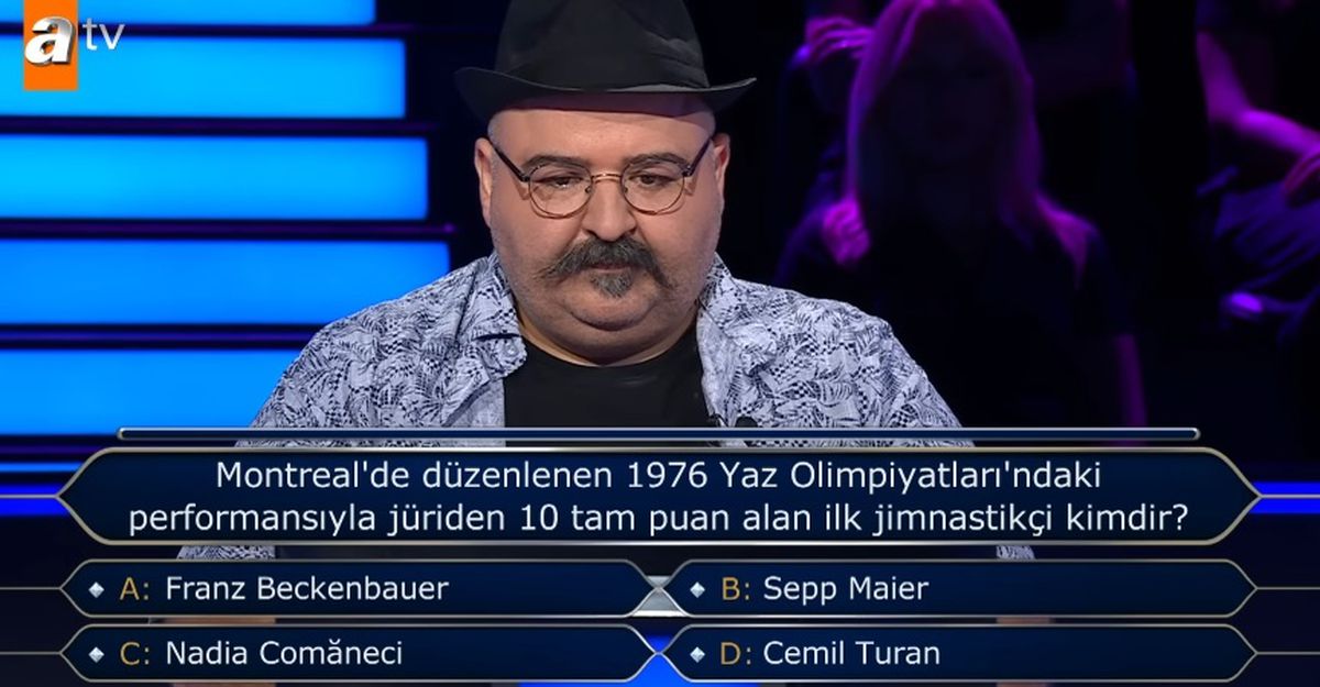 Montreal'de düzenlenen 1976 Yaz Olimpiyatları'ndaki performansıyla jüriden 10 tam puan alan ilk jimnastikçi kimdir? Kim Milyoner Olmak İster?