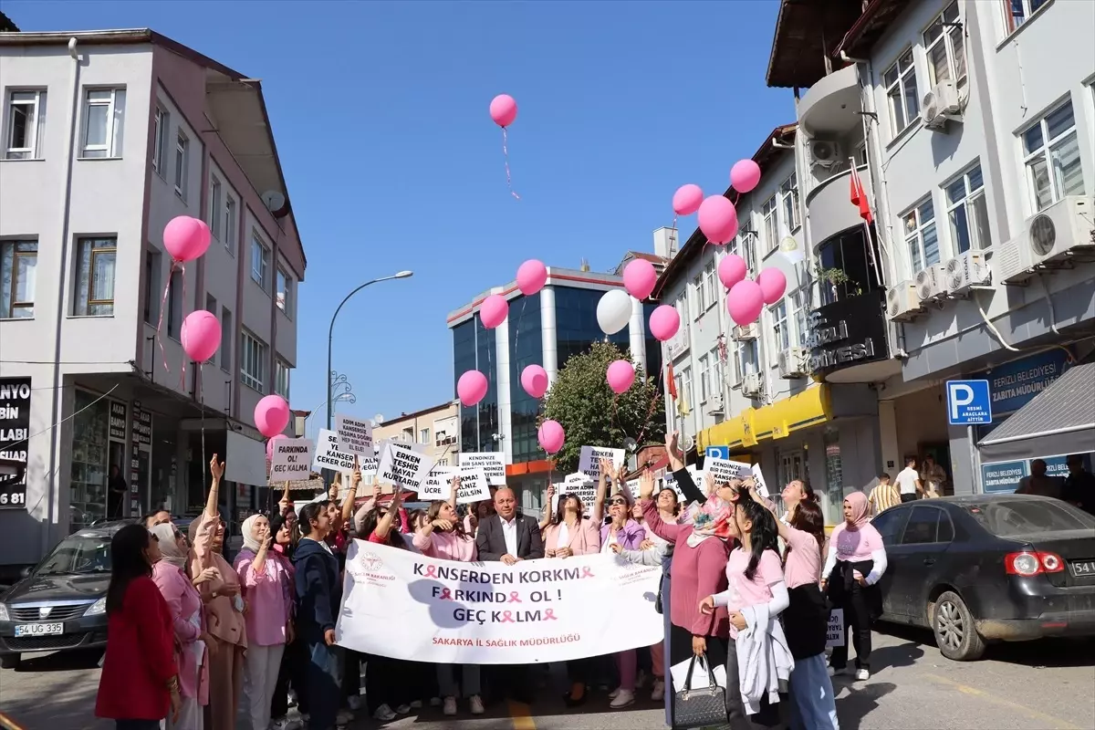 Ferizli'de, 'Erken Teşhis Hayat Kurtarır' yürüyüşü düzenlendi