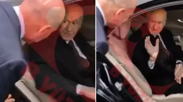 Bahçeli, who wanted to kiss Soylu's hand, was politely stopped by the experienced politician.