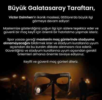 Osimhen maskesi yasak mı? Osimhen maskesi takmak neden yasak?