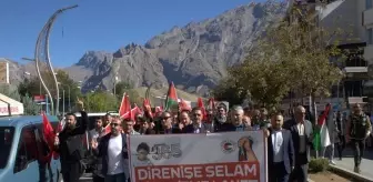 Hakkari'de İsrail'in Gazze'ye yönelik saldırıları protesto edildi