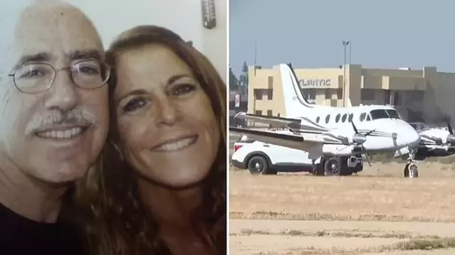 The woman whose pilot husband had a heart attack successfully managed to land the plane.