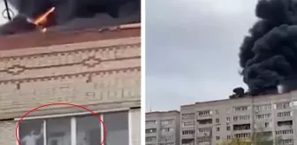Serinkanlılığı hayrete düşürdü, bina yanarken o işine devam etti
