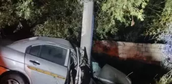 Ağrı'nın Patnos ilçesinde elektrik direğine çarpan otomobilde sürücü yaşamını yitirdi