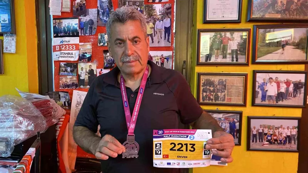 Bursalı Esnaf Enver Koç, Wizz Air Skopje Marathon'da Türkiye'yi Temsil Etti