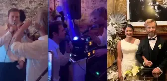 Çiçeği burnunda damatlar Özgür Çevik ve Tolga Sarıtaş'ın şarkı performansı