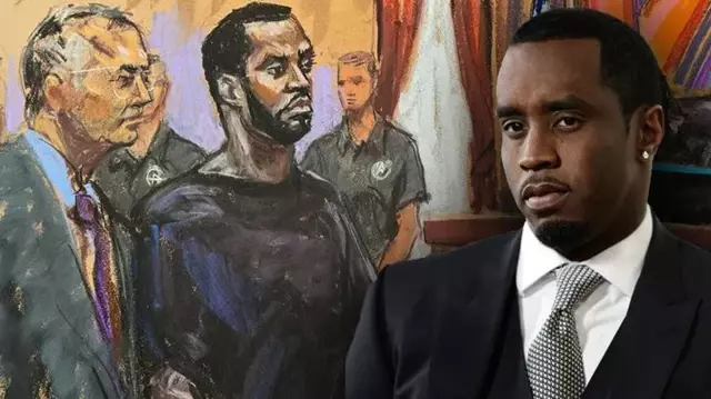 Diddy, who was brought to court in chains, looked around and smiled throughout the trial.