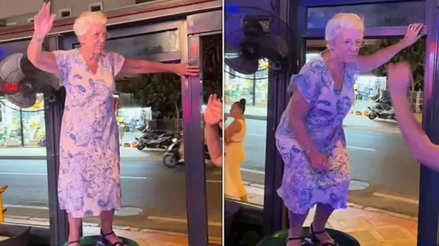 The video of the elderly woman dancing on a table in Marmaris went viral in Europe.