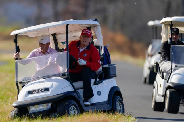 It has been claimed that Trump's golf playing has been banned due to his security concerns