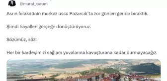 Bakan Kurum, Kahramanmaraş'taki Deprem Konutlarını Paylaştı