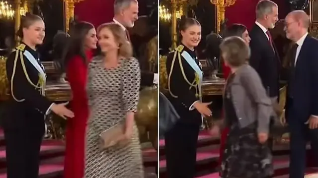 During the celebrations of Spain's National Day, some guests did not shake hands with Crown Princess Leonor.