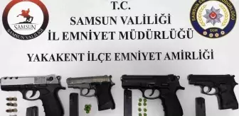 Samsun'da Narko Alan Uygulamalarında Ruhsatsız Silahlar Ele Geçirildi