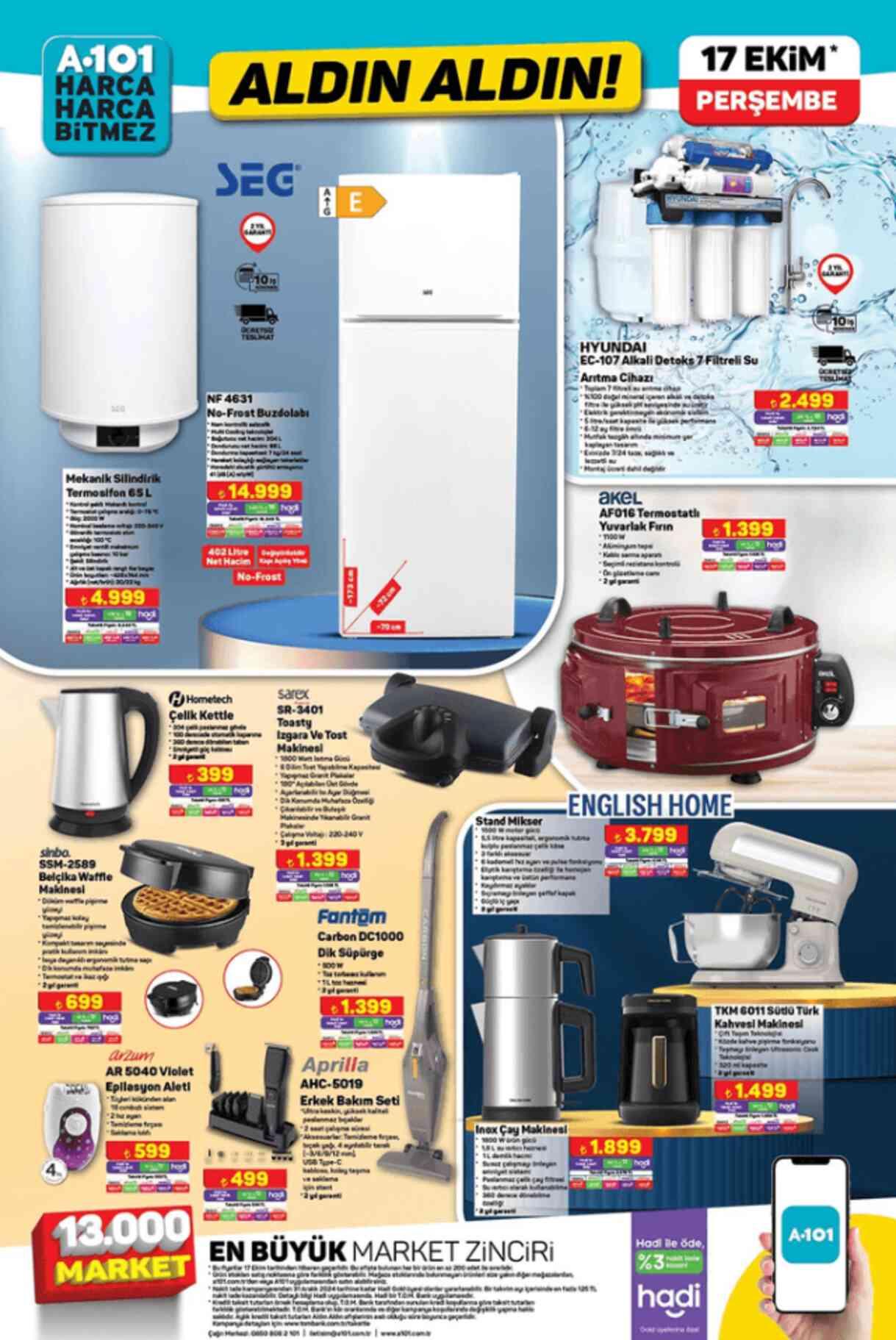 A101 17 EKİM 2024 KATALOĞU A101'e gelen ürünler! A101 bu hafta katalog ürünleri neler?
