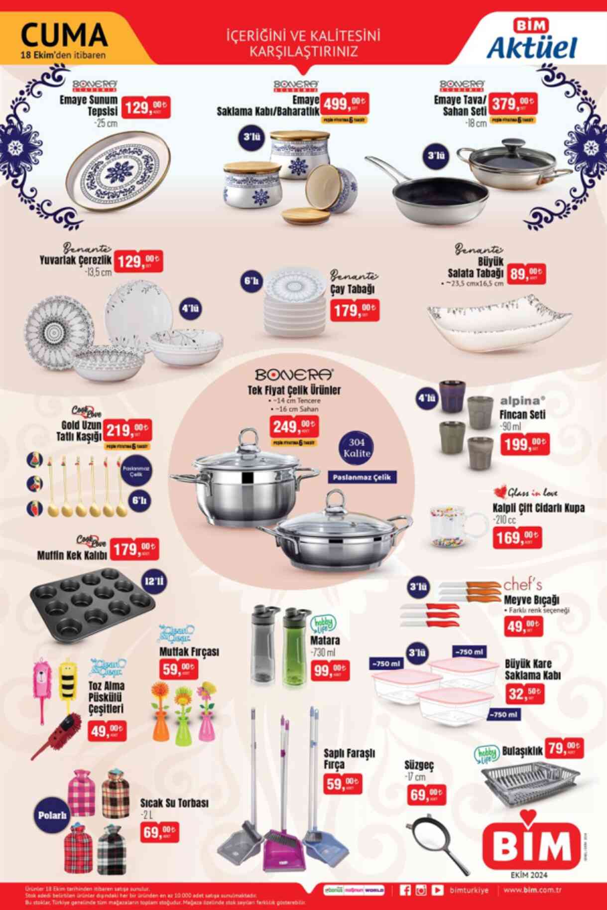 BİM AKTÜEL KATALOĞU 18 EKİM Bim'de hangi aktüel ürünler var? 18 Ekim Cuma günü Bim'e hangi ürünler gelecek?