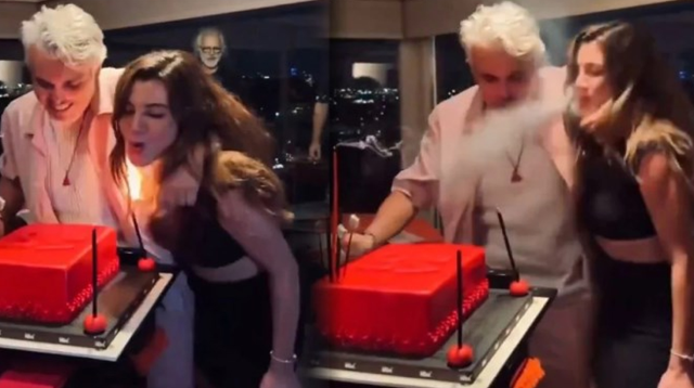 Gökçe Bahadır's hair caught fire while blowing out the cake