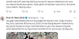 Malatya'da 5.9 Büyüklüğünde Deprem: Prof. Dr. Naci Görür Açıklama Yaptı